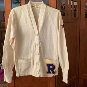 Vintage 1969 Block “R” Junior High School Sweater